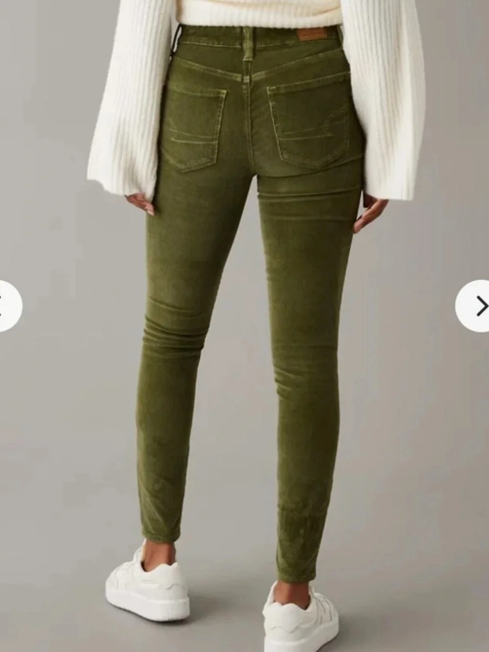 NWT American Eagle Olive Green High Rise Corduroy Jegging Size 12 Long 31W - Picture 2 of 8